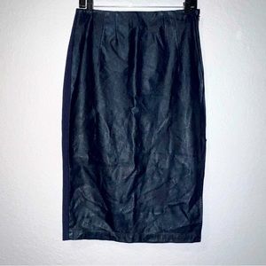 1. State blue faux leather pencil skirt